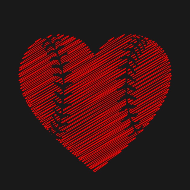 Baseball Heart Valentine's Day Gift For Kids Boys And Girls by issambak