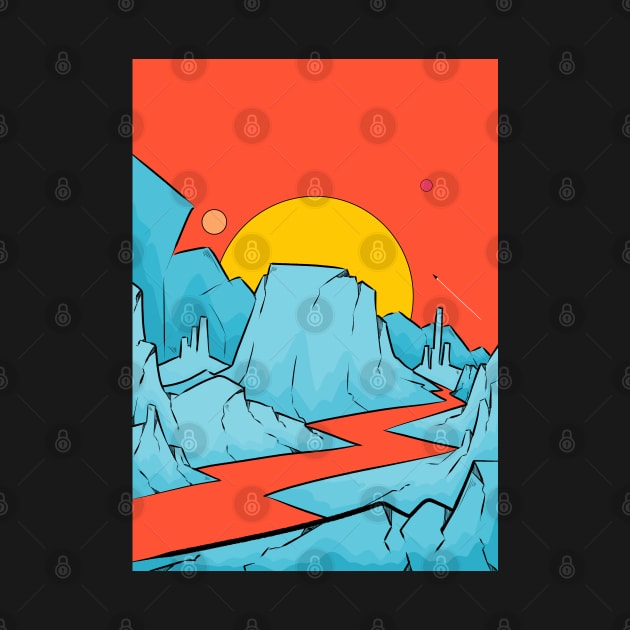 Ice mountains of Mars by Swadeillustrations