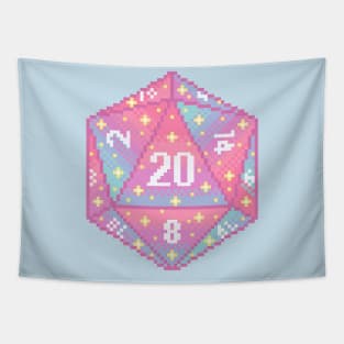 Pastel D20 Pixel Art Tapestry