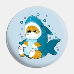 Cat in a shark costume Pin