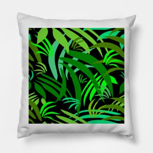 Fronds on Black Repeat 5748 Pillow