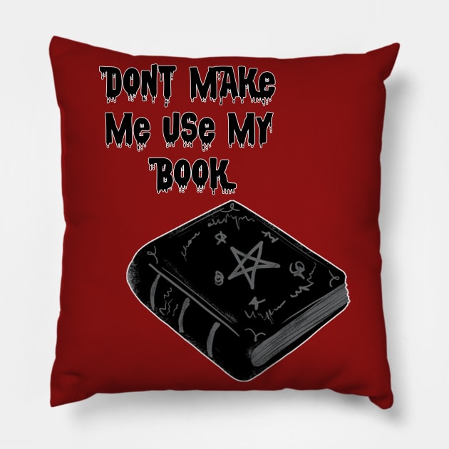 Warlock Black Magic Book Pillow by Teequeque