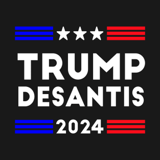 Trump Desantis 2024 - President Election 24 - Republican Conservative - Ron Desantis Donald Trump - American - Stars T-Shirt