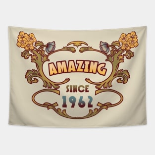 AMAZING SINCE 1962 art nouveau floral retro birthday gift Tapestry