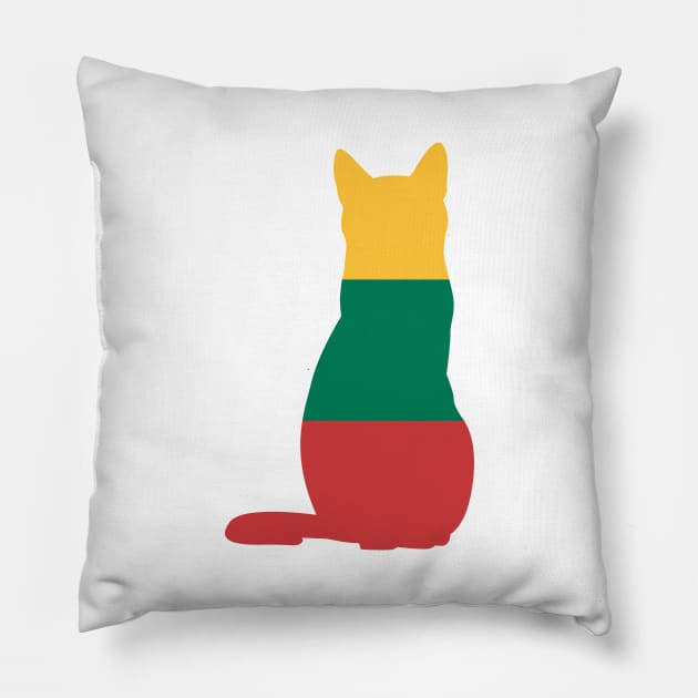 Lithuania Cat Flag Pillow by Wickedcartoons