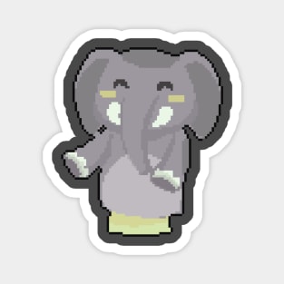 Safari Serenade: Pixel Art Elephant Design for Trendy Fashion Magnet