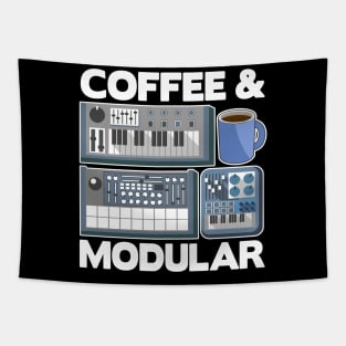 Analog Modular Synthesizer and Coffee Synth Vintage Retro Tapestry