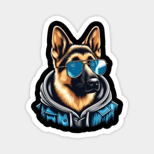 German Shepherd With Sunglasses Magnet