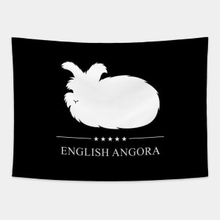 English Angora Rabbit White Silhouette Tapestry