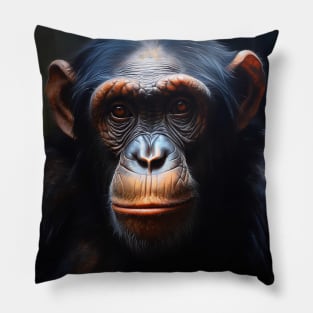 Hyperrealistic Oil Painting of an Amazing Zoo Ape Pillow