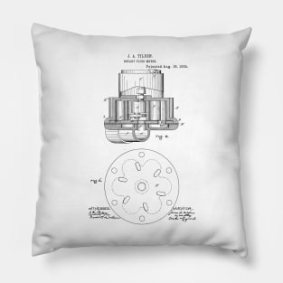 Rotary Fluid Meter Vintage Patent Hand Drawing Pillow