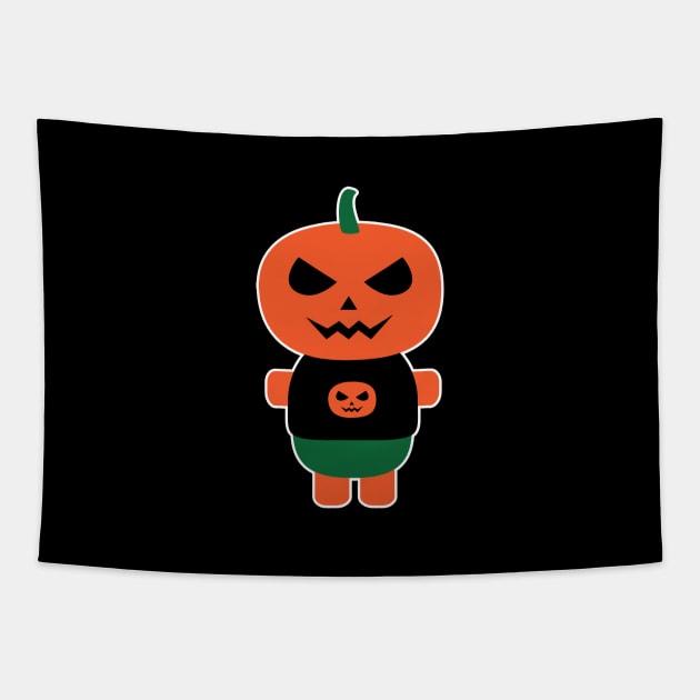 Scary Pumpkin Tapestry by tjasarome