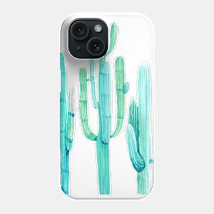 Three Pretty Watercolor Cacti Phone Case