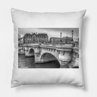 Pont Neuf in Black & White Pillow