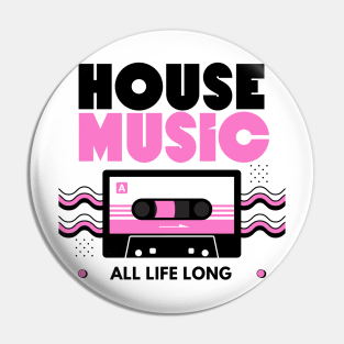 HOUSE MUSIC  - Cassette (Pink/Black) Pin
