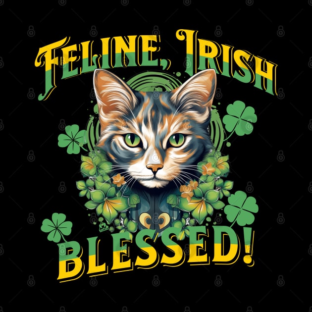 FELINE IRISH BLESSED Feline Kitty Design by ejsulu