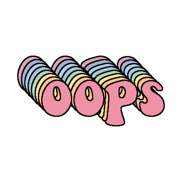 Retro Rainbow Oops Trendy Design by Lauren Cude