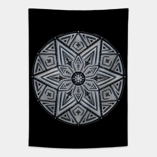 Circling The Stars Charcoal Geometric Tapestry