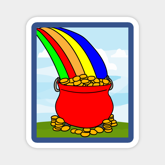 Rainbow With Boiler Pot Full Of Gold Magnet by flofin