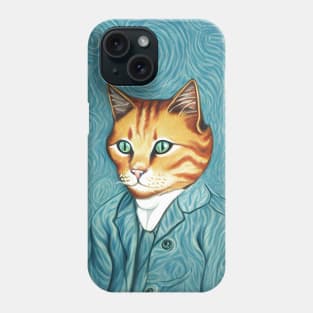 Vincent cat Gogh - Funny, Cat, Portrait, Gift Idea, Shirt, portrait, Vincent van Gogh, starry night, the scream, meme, kitty, kitten, tiktok, instagram, Phone Case