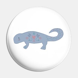 Cross-Stitch Lizard Pin