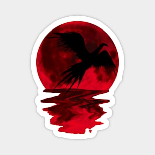 red moon bird 4 Magnet