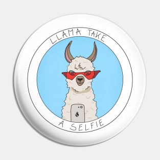 Llama take a selfie Pin