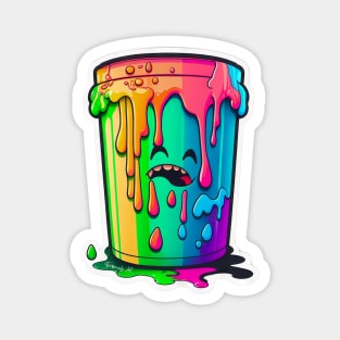 Colorful Slime Trash Can Sticker #5 Magnet