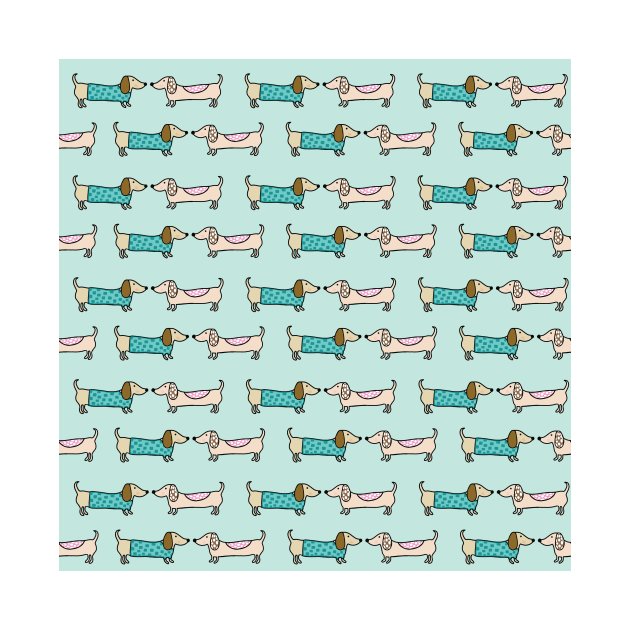 Cute dachshunds in light blue background by bigmoments