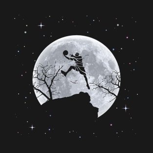 Basketball Player In Moon T-Shirt