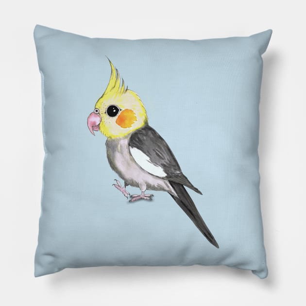 Very cute cockatiel Pillow by Bwiselizzy
