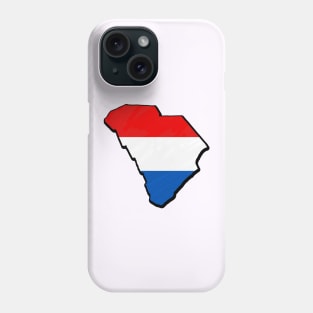 Red, White, and Blue South Carolina Outline Phone Case