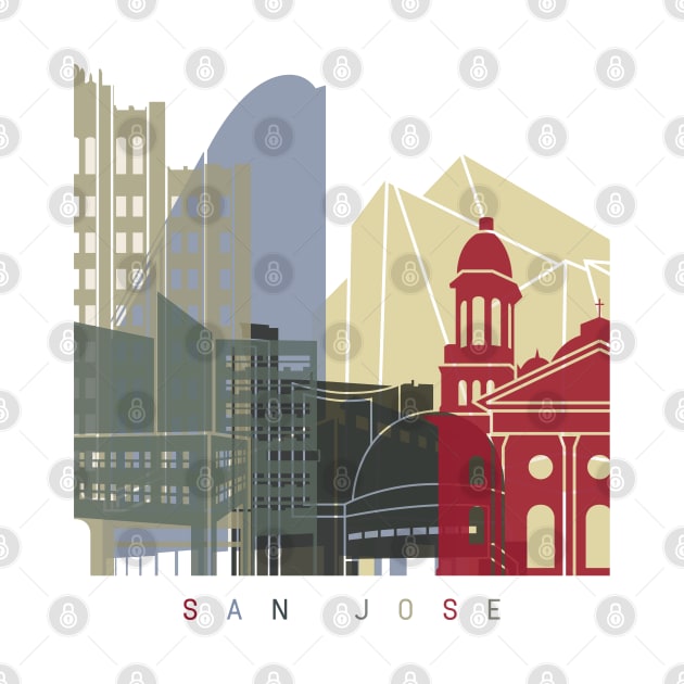 San Jose skyline poster by PaulrommerArt