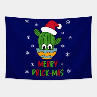 Merry Prick Mas - Cactus With A Santa Hat In A Bowl Tapestry