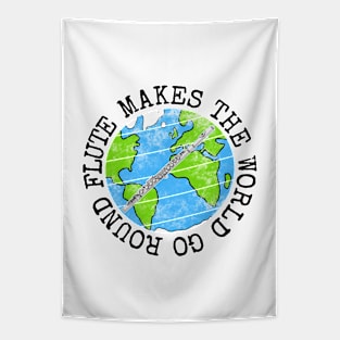 Flute Makes The World Go Round, Flutist Earth Day Tapestry