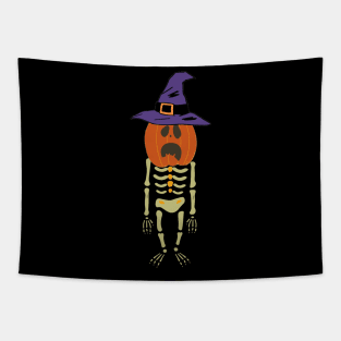 Pumpkin skeleton Tapestry