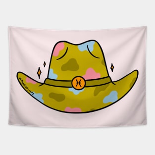 Pisces Cowboy Hat Tapestry