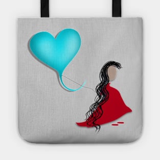 Abstract Lady with Balloon Tote