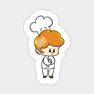 chef cartoon character  drawing design Magnet