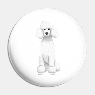 White Standard Poodle Dog Pin