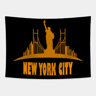 New York city, gold color Tapestry