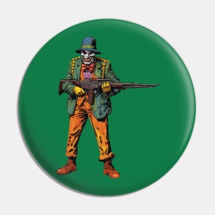 Clown with Machine Gun Pin