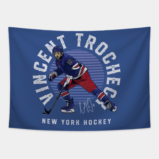 Vincent Trocheck New York R Emblem Tapestry by ClarityMacaws