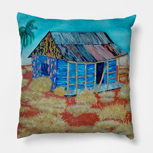 Australian outback scene  - abandoned house Pillow by GarryGreenwood