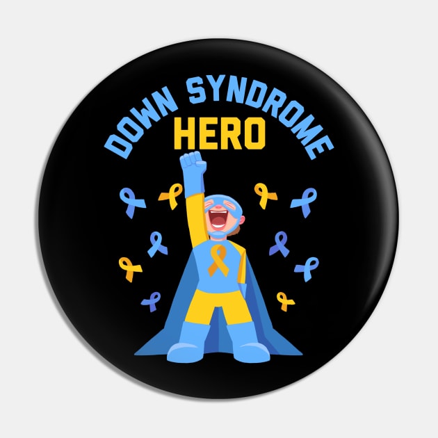 Down Syndrome Awareness Cute Super Hero Gift Pin by basselelkadi