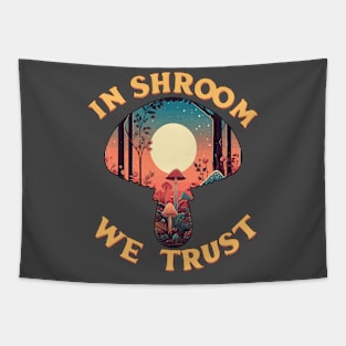 In Shroom We Trust - Foraging - Fungi Cottagecore Tapestry