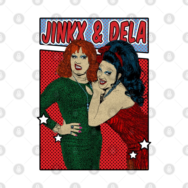 Jinkx and Dela Holiday Pop Art Comic Style by Flasher