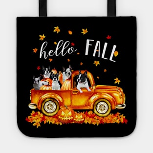 Frenchie Hello Fall - Frenchie In Car Pumpkin Halloween T-shirt Frenchie Autunm Gift Tote