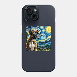 Starry Boxer Portrait - Dog Portrait Phone Case