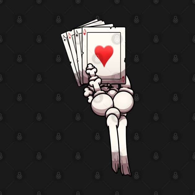 Skeleton Hand Holding Pack Of Cards by TheMaskedTooner